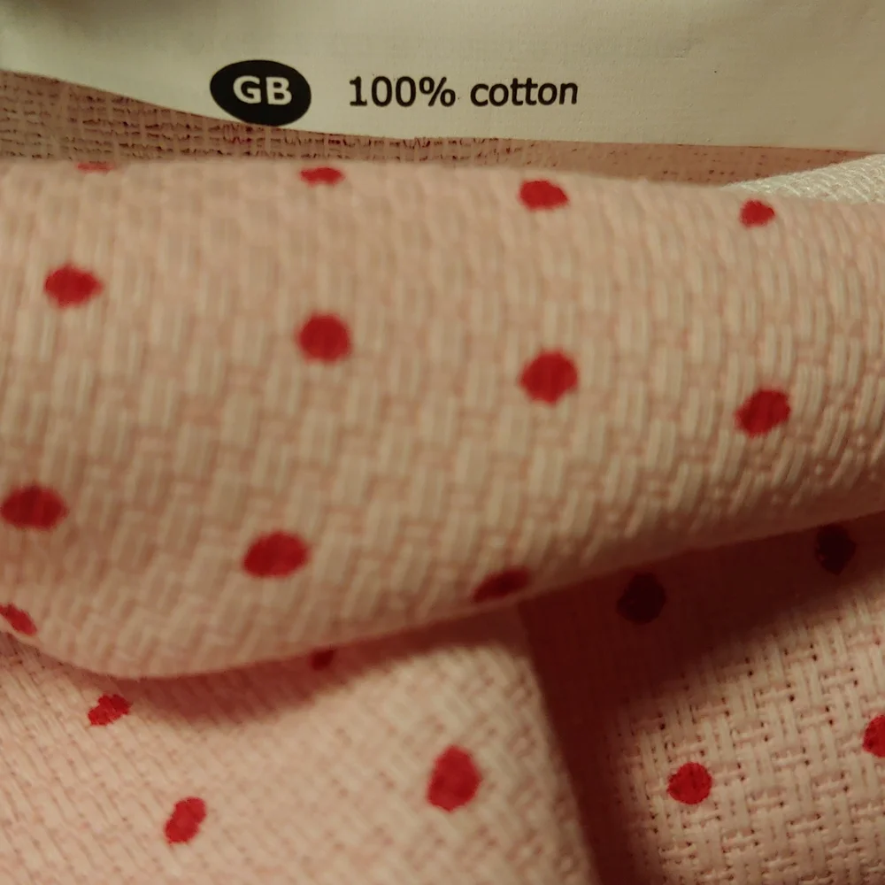 IKEA zippered pillow case pink red dots